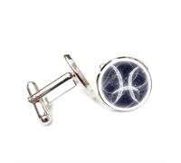 Cufflinks, Pisces Microcosm Cyber Quantum Entanglement Friend Gift, Pisces Twelve Zodiac, Personalized Cuff Buckle, Shirt Accessory Gift For Accountant Boyfriend Business Wedding
