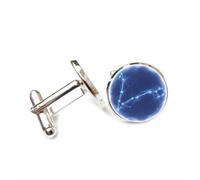 Cufflinks, Pisces Mysterious Nebula Quantum Entanglement Luck Friend Gift, Pisces Twelve Zodiac, Personalized Cuff Buckle, Shirt Accessory Gift For Accountant Boyfriend Business Wedding