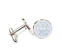Cufflinks, Pisces Science Punk Cyber Neon Art Friend Gift, Pisces Twelve Zodiac Signs, Personalized Luck Cuff Buckle, Shirt Accessory Gift For Accountant Boyfriend Business Wedding
