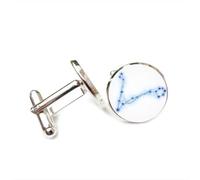 Cufflinks, Pisces Star Line Quantum Entanglement Luck Friend Gift, Pisces Twelve Zodiac, Personalized Cuff Buckle, Shirt Accessory Gift For Accountant Boyfriend Business Wedding