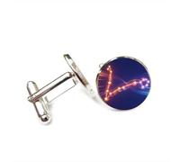 Cufflinks, Pisces Stellar Trails Chart Cyber Neon Luck Friend Gift, Pisces Twelve Zodiac Signs, Personalized Cuff Buckle, Shirt Accessory Gift For Accountant Boyfriend Business Wedding