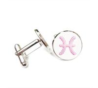 Cufflinks, Pisces Texture Symbol Fault Art Luck Friend Gift, Pisces Twelve Zodiac Signs, Personalized Cuff Buckle, Shirt Accessory Gift For Accountant Boyfriend Business Wedding