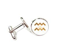 Cufflinks, Shinning Dynamic Trailing Effect Particle Flow, Aquarius Twelve Zodiac Signs, Personalized Cuff Buckle, Shirt Accessory Gift For Accountant Boss Business Wedding Prom Formal Occasion