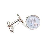 Cufflinks, Shinning Lightning Capricorn Symbol Energy Crystal, Capricorn Twelve Zodiac Signs Cuff Buckle, Shirt Accessory Gift For Accountant Boss Business Wedding Prom Formal Occasion