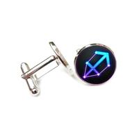 Cufflinks, Shinning Star Space Cyber Neon, Sagittarius Twelve Zodiac Signs, Personalized Cuff Buckle, Shirt Accessory Gift For Accountant Boss Business Wedding Prom Formal Occasion