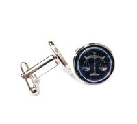 Cufflinks, Shinning Starry Sky Balance Scale Novelty Map Topology, Libra Twelve Zodiac Signs, Cuff Buckle, Shirt Accessory Gift For Accountant Boss Business Wedding Prom Formal Occasion