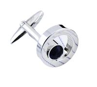 Cufflinks Shirt Cufflinks Men's And Women's Business Banquet Wedding Speech Simple Metal Crystal Cuff Links For Men(Black)