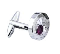 Cufflinks Shirt Cufflinks Men's And Women's Business Banquet Wedding Speech Simple Metal Crystal Cuff Links For Men(Purple)
