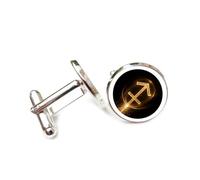 Cufflinks, Simple Totem Dynamic Trailing Particle Flow, Sagittarius Twelve Zodiac Signs, Personalized Cuff Buckle, Shirt Accessory Gift For Accountant Boss Business Wedding Prom Formal Occasion