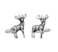 Cufflinks - Standing Country Stag Cufflinks Presented in Onyx Art Cufflink Box, One size, Silver