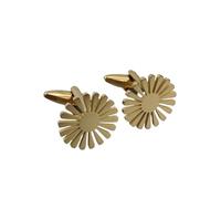Cufflinks Sunflower Stainless Steel Cufflinks Men's Wedding Groom Button Father Business Present(Gold 1pc)