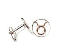 Cufflinks, Taurus Abstract Symbol Electricity Circuit Board Line, Taurus Twelve Zodiac Signs, Personalized Luck Cuff Buckle, Shirt Accessory Gift For Accountant Boss Business Wedding Prom