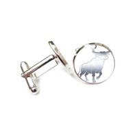 Cufflinks, Taurus Cattle Totem Silver Gradient Lines Fault Art Style, Taurus Twelve Zodiac Signs, Personalized Luck Cuff Buckle, Shirt Accessory Gift For Accountant Boss Business Wedding Prom
