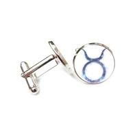 Cufflinks, Taurus Symbol Colorful Cosmic Nebula Quantum Entanglement, Taurus Twelve Zodiac Signs, Personalized Luck Cuff Buckle, Shirt Accessory Gift For Accountant Boss Business Wedding Prom