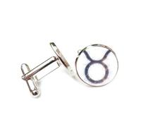 Cufflinks, Taurus Symbol Cosmic Nebula Aura Quantum Entanglement, Taurus Twelve Zodiac Signs, Personalized Luck Cuff Buckle, Shirt Accessory Gift For Accountant Boss Business Wedding Prom