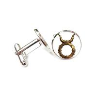 Cufflinks, Taurus Symbol Gear Spring Retro Totem Steam Punk Style, Taurus Twelve Zodiac Signs, Personalized Luck Cuff Buckle, Shirt Accessory Gift For Accountant Boss Business Wedding Prom