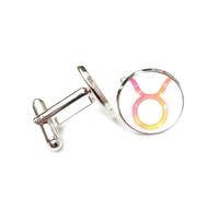 Cufflinks, Taurus Symbol Gradual Change Spectral Diffraction, Taurus Twelve Zodiac Signs, Personalized Luck Cuff Buckle, Shirt Accessory Gift For Accountant Boss Business Wedding Prom