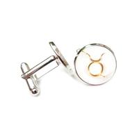Cufflinks, Taurus Symbol Totem Shinning Star Particle Flow, Taurus Twelve Zodiac Signs, Personalized Luck Cuff Buckle, Shirt Accessory Gift For Accountant Boss Business Wedding Prom
