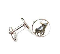 Cufflinks, Taurus Totem Metal Retro Corroded Heavy Metal Style, Taurus Twelve Zodiac Signs, Personalized Luck Cuff Buckle, Shirt Accessory Gift For Accountant Boss Business Wedding Prom