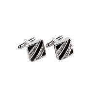 Cufflinks Two-color Square Simple Cufflinks Mens Red/Black Enamel Business Cuff Links Button Classic Shirt Cufflink(Black)