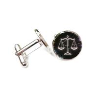 Cufflinks, Unique Balance Scale Libra Holographic Projection, Twelve Zodiac Signs, Cuff Buckle, Shirt Accessory Gift For Accountant Boss Business Wedding Prom Formal Occasion