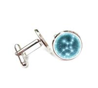 Cufflinks, Universe Geometry Holographic Projection Literary Gift, Virgo Twelve Zodiac Signs, Personalized Luck Cuff Buckle, Shirt Accessory Gift For Accountant Boss Business Wedding Prom