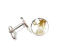 Cufflinks, Virgo Angel Wing Totem Spectral Diffraction Luck Friend Gift, Virgo Twelve Zodiac Signs, Personalized Cuff Buckle, Shirt Accessory Gift For Accountant Husband Business Wedding
