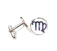 Cufflinks, Virgo Cosmos Symbol Quantum Entanglement Best Wish Friend Gift, Virgo Twelve Zodiac Signs, Personalized Cuff Buckle, Shirt Accessory Gift For Accountant Husband Business Wedding