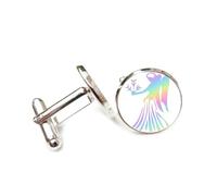 Cufflinks, Virgo Flower Rainbow Spectral Diffraction Best Wish Friend Gift, Virgo Twelve Zodiac Signs, Personalized Cuff Buckle, Shirt Accessory Gift For Accountant Husband Business Wedding