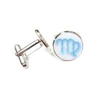 Cufflinks, Virgo Geometry Matrix Holographic Projection Literary Gift, Virgo Twelve Zodiac Signs, Personalized Luck Cuff Buckle, Shirt Accessory Gift For Accountant Boss Business Wedding Prom