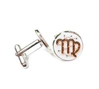Cufflinks, Virgo Meaning Chip Joint Circuit Board Best Wish Friend Gift, Virgo Twelve Zodiac Signs, Personalized Cuff Buckle, Shirt Accessory Gift For Accountant Husband Business Wedding