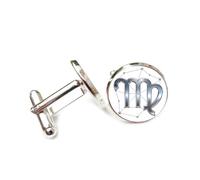Cufflinks, Virgo Meaning Metal Texture Topology Totem Art Friend Gift, Virgo Twelve Zodiac Signs, Personalized Luck Cuff Buckle, Shirt Accessory Gift For Accountant Boss Business Wedding Prom