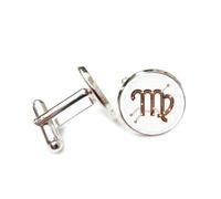 Cufflinks, Virgo Meaning Shine Circuit Board Best Wish Friend Gift, Virgo Twelve Zodiac Signs, Personalized Cuff Buckle, Shirt Accessory Gift For Accountant Husband Business Wedding