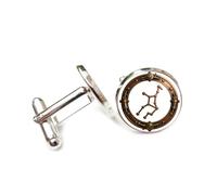Cufflinks, Virgo Mechanical Chain Steampunk Art Pray Luck Friend Gift, Virgo Twelve Zodiac Signs, Personalized Cuff Buckle, Shirt Accessory Gift For Accountant Husband Business Wedding