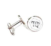 Cufflinks, Virgo Metal Texture Topology Style Art Friend Gift, Virgo Twelve Zodiac Signs, Personalized Luck Cuff Buckle, Shirt Accessory Gift For Accountant Boss Business Wedding Prom