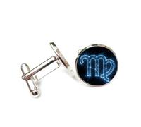 Cufflinks, Virgo Nebula Design Quantum Entanglement Good Luck Friend Gift, Virgo Twelve Zodiac Signs, Personalized Cuff Buckle, Shirt Accessory Gift For Accountant Husband Business Wedding