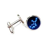 Cufflinks, Virgo Pixel Abstract Universe Glitch Art Good Luck Friend Gift, Virgo Twelve Zodiac Signs, Personalized Cuff Buckle, Shirt Accessory Gift For Accountant Husband Business Wedding