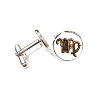 Cufflinks, Virgo Retro Gear Pipeline Steampunk Art Pray Luck Friend Gift, Virgo Twelve Zodiac Signs, Personalized Cuff Buckle, Shirt Accessory Gift For Accountant Husband Business Wedding