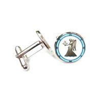 Cufflinks, Virgo Saint Texture Elegant Relief Good Luck Friend Gift, Virgo Twelve Zodiac Signs, Personalized Luck Cuff Buckle, Shirt Accessory Gift For Accountant Boss Business Wedding Prom