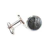 Cufflinks, Virgo Saint Totem Retro Texture Relief Good Luck Friend Gift, Virgo Twelve Zodiac Signs, Personalized Cuff Buckle, Shirt Accessory Gift For Accountant Boss Business Wedding Prom