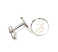 Cufflinks, Virgo Star Dots Pray Art Particle Flow Best Wish Friend Gift, Virgo Twelve Zodiac Signs, Personalized Cuff Buckle, Shirt Accessory Gift For Accountant Husband Business Wedding