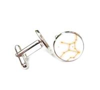 Cufflinks, Virgo Star Dots Quantum Entanglement Best Wish Friend Gift, Virgo Twelve Zodiac Signs, Personalized Cuff Buckle, Shirt Accessory Gift For Accountant Husband Business Wedding