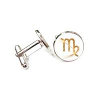 Cufflinks, Virgo Star Line Dynamic Art Particle Flow Best Wish Friend Gift, Virgo Twelve Zodiac Signs, Personalized Cuff Buckle, Shirt Accessory Gift For Accountant Husband Business Wedding