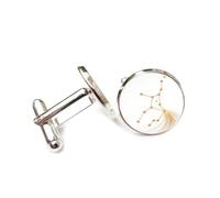 Cufflinks, Virgo Star Line Dynamic Particle Flow Best Wish Friend Gift, Virgo Twelve Zodiac Signs, Personalized Cuff Buckle, Shirt Accessory Gift For Accountant Husband Business Wedding