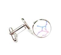 Cufflinks, Virgo Star Line Gradient Spectral Diffraction Best Wish Friend Gift, Virgo Twelve Zodiac Signs, Personalized Cuff Buckle, Shirt Accessory Gift For Accountant Husband Business Wedding