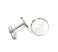 Cufflinks, Virgo Star Line Simple Particle Flow Best Wish Friend Gift, Virgo Twelve Zodiac Signs, Personalized Cuff Buckle, Shirt Accessory Gift For Accountant Husband Business Wedding