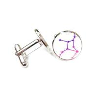 Cufflinks, Virgo Star Stripe Gradient Glitch Art Good Luck Friend Gift, Virgo Twelve Zodiac Signs, Personalized Cuff Buckle, Shirt Accessory Gift For Accountant Husband Business Wedding