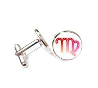 Cufflinks, Virgo Star Symbol Gradient Spectral Diffraction Luck Friend Gift, Virgo Twelve Zodiac Signs, Personalized Cuff Buckle, Shirt Accessory Gift For Accountant Husband Business Wedding