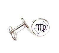 Cufflinks, Virgo Universe Nebula Topology Style Art Friend Gift, Virgo Twelve Zodiac Signs, Personalized Luck Cuff Buckle, Shirt Accessory Gift For Accountant Boss Business Wedding Prom