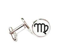 Cufflinks, Zodiac Matrix Holographic Projection Literary Gift, Virgo Twelve Zodiac Signs, Personalized Luck Cuff Buckle, Shirt Accessory Gift For Accountant Boss Business Wedding Prom